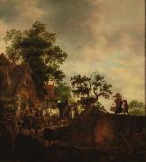 Isaac van Ostade Travellers Halting at an Inn oil painting picture wholesale